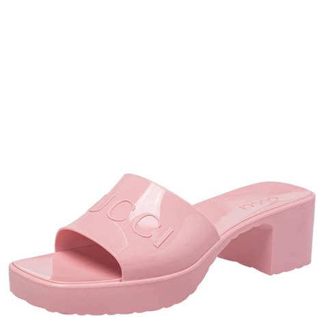 gucci pink and blue shoes|gucci pink rubber shoes.